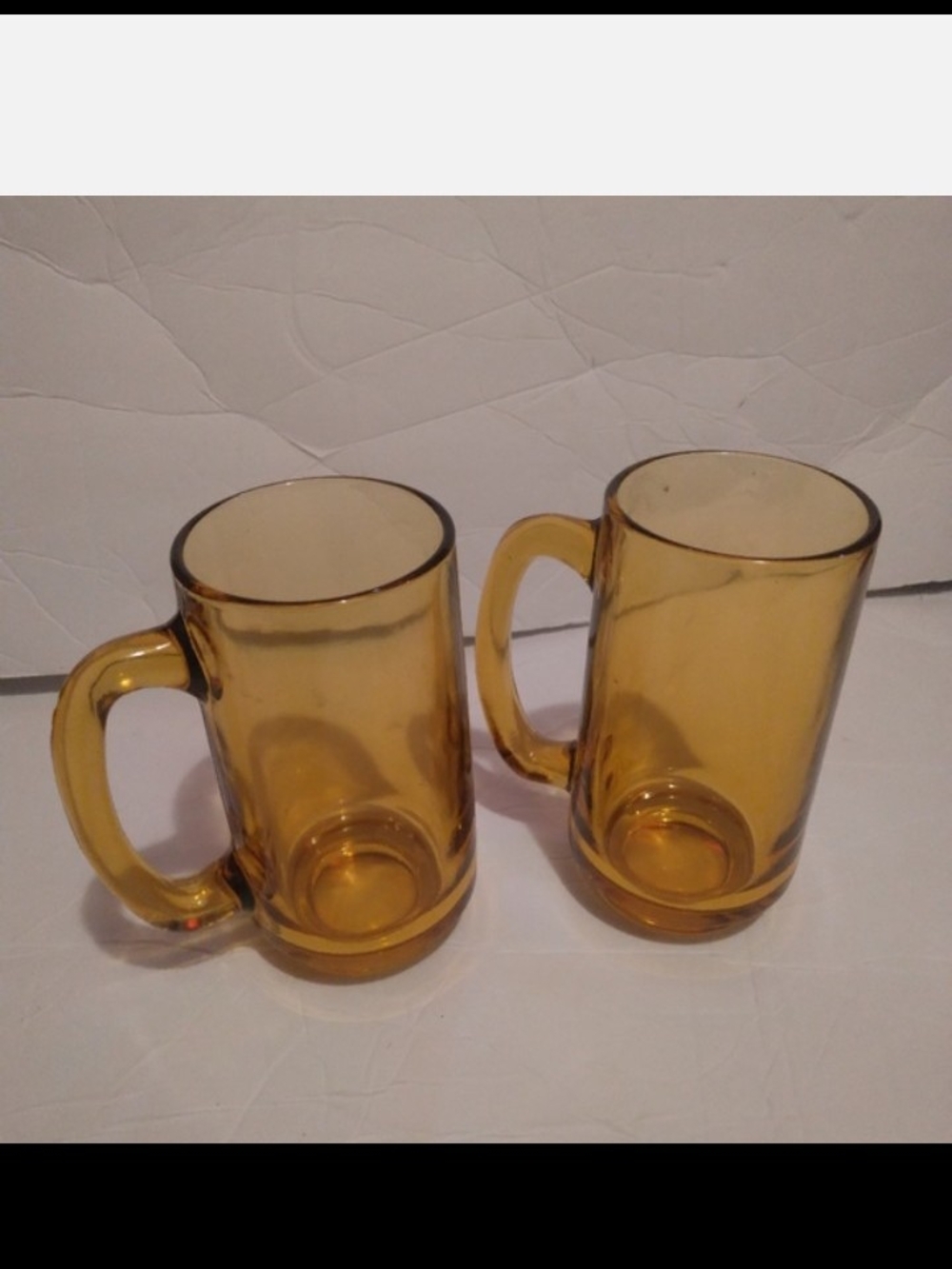 Amber Glass Heavy Mugs - Set of 2